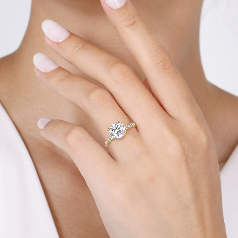 Winslow - 14K Yellow Gold Round Diamond Engagement Ring - 0.36 ct - Shot 5