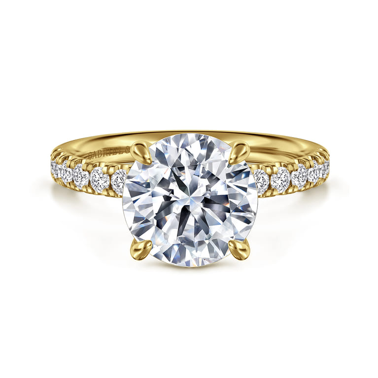Winslow - 14K Yellow Gold Round Diamond Engagement Ring - 0.38 ct - Shot 1
