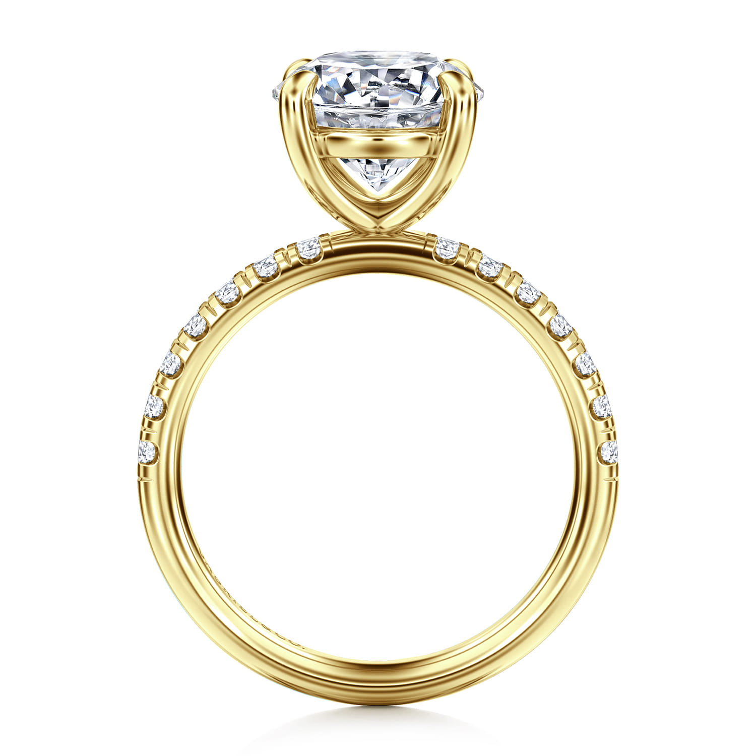 Winslow - 14K Yellow Gold Round Diamond Engagement Ring - 0.38 ct - Shot 2