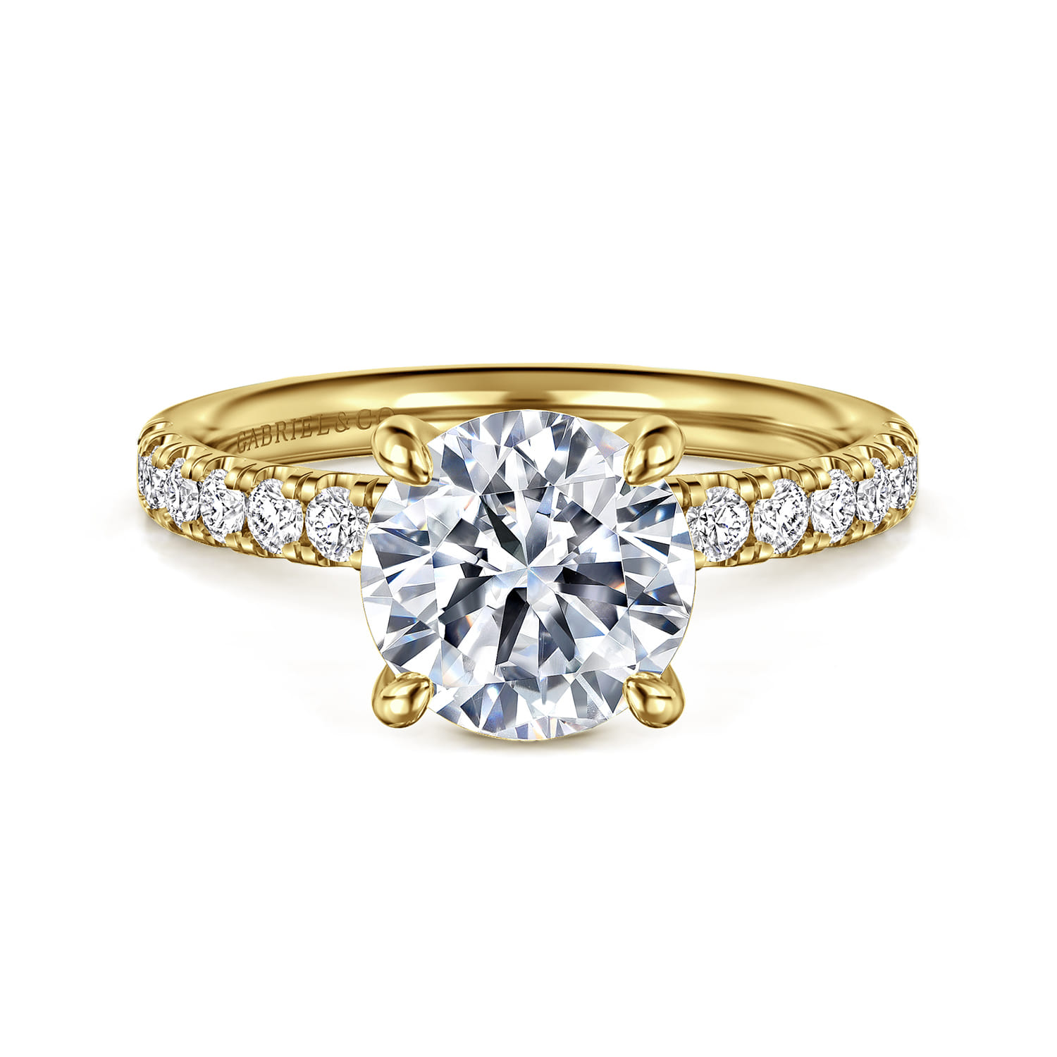 Winslow - 14K Yellow Gold Round Diamond Engagement Ring - 0.35 ct - Shot 1