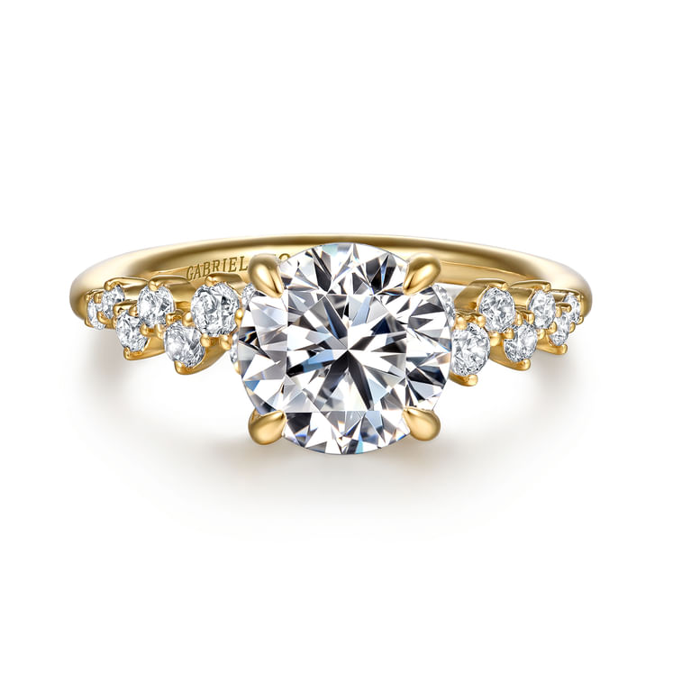 Cove - 14K Yellow Gold Round Diamond Engagement Ring - 0.5 ct