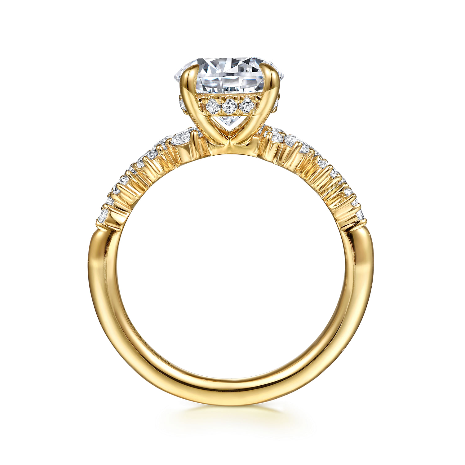 Cove - 14K Yellow Gold Round Diamond Engagement Ring - 0.5 ct - Shot 2