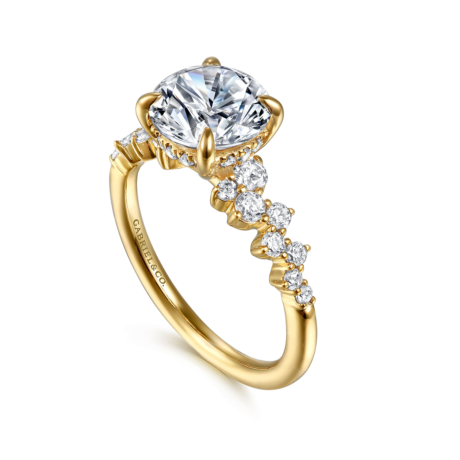 Cove - 14K Yellow Gold Round Diamond Engagement Ring - 0.5 ct - Shot 3