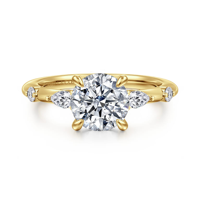 Carinna - 14K Yellow Gold Round Diamond Engagement Ring - 0.23 ct - Shot 1