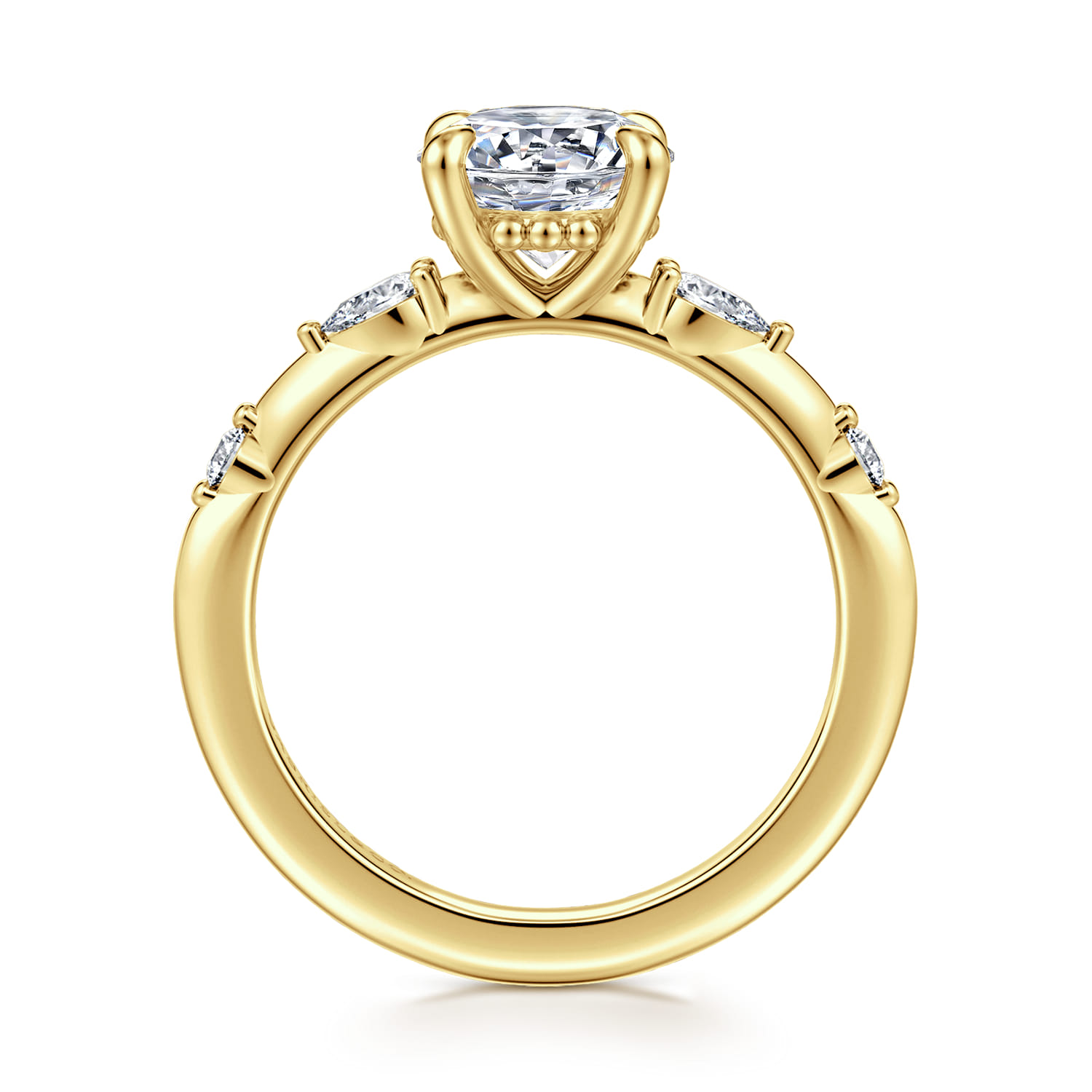 Carinna - 14K Yellow Gold Round Diamond Engagement Ring - 0.23 ct - Shot 2