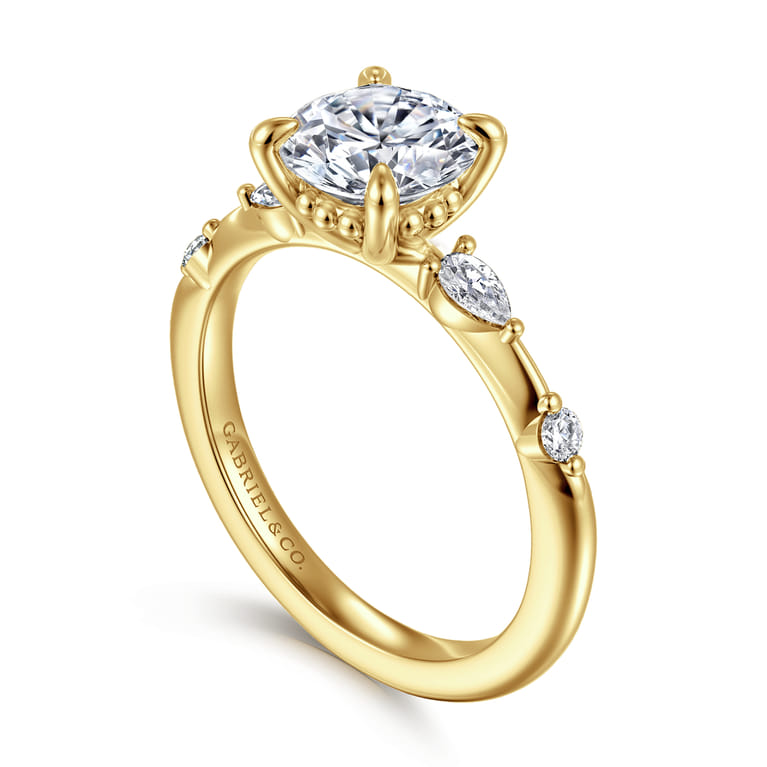 Carinna - 14K Yellow Gold Round Diamond Engagement Ring - 0.23 ct - Shot 3