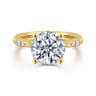Carroline - 14K Yellow Gold Round Diamond Engagement Ring - 0.18 ct