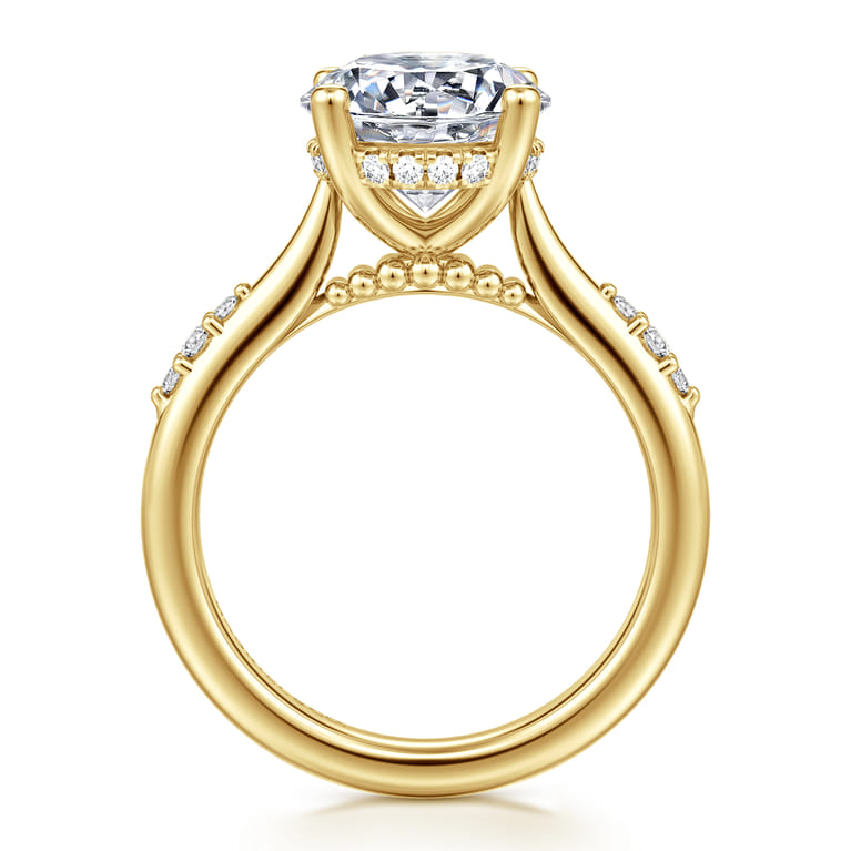 Carroline - 14K Yellow Gold Round Diamond Engagement Ring - 0.18 ct - Shot 2