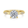 Carroline - 14K Yellow Gold Round Diamond Engagement Ring - 0.14 ct