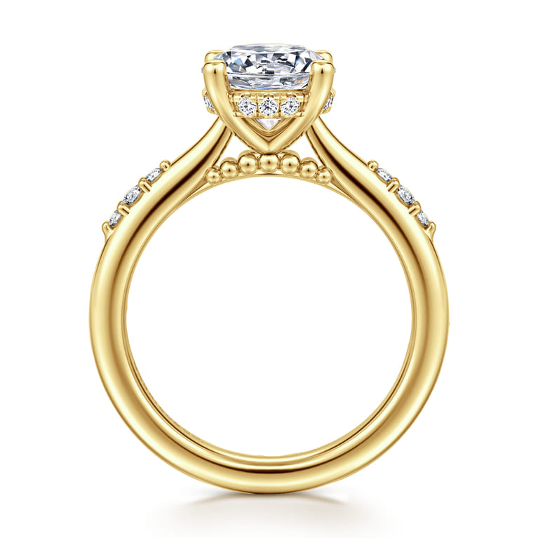 Carroline - 14K Yellow Gold Round Diamond Engagement Ring - 0.14 ct - Shot 2