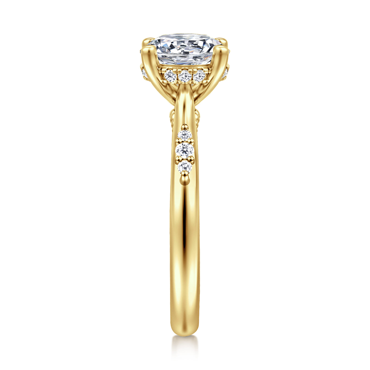 Carroline - 14K Yellow Gold Round Diamond Engagement Ring - 0.14 ct - Shot 4
