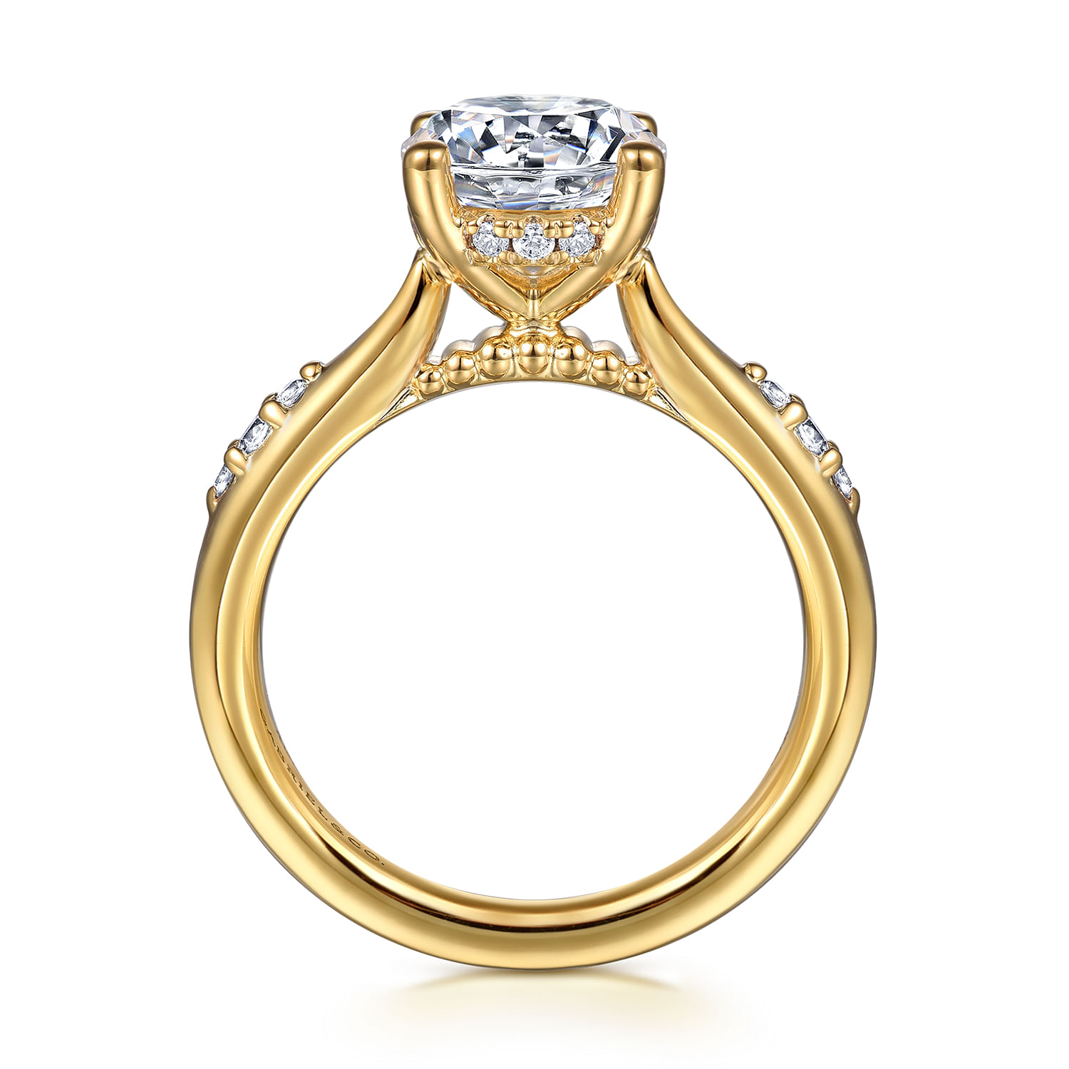 Carroline - 14K Yellow Gold Round Diamond Engagement Ring - 0.16 ct - Shot 2