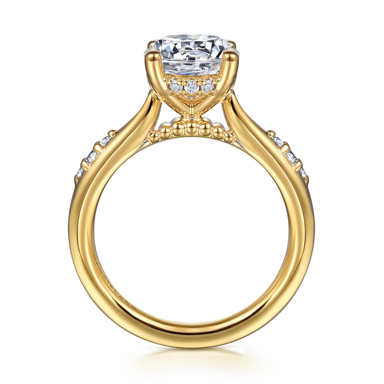 Carroline - 14K Yellow Gold Round Diamond Engagement Ring - 0.16 ct - Shot 2