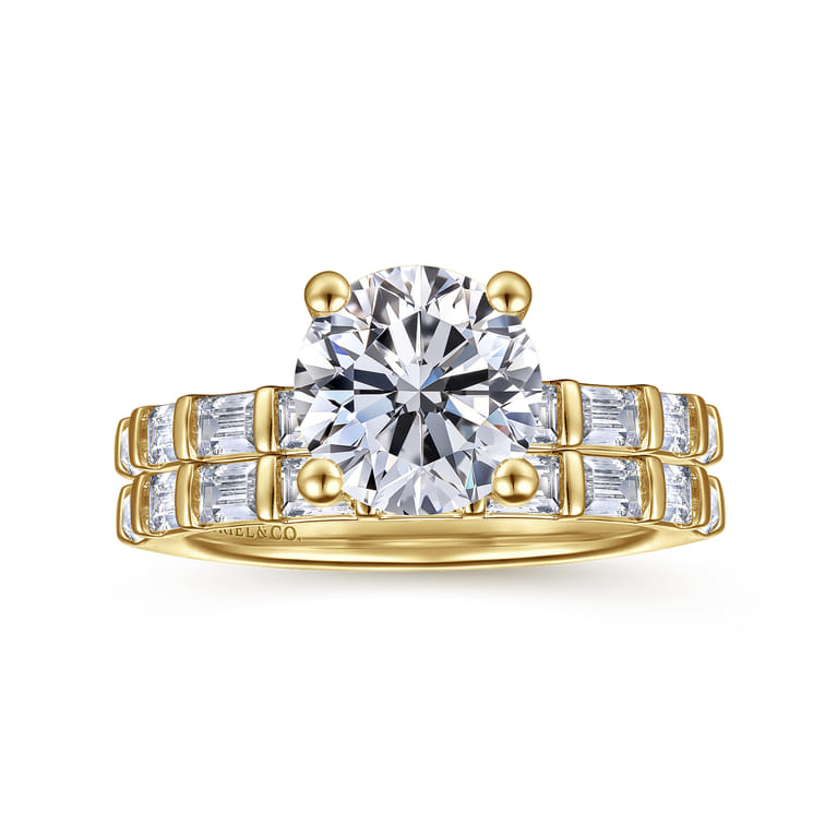 Joanie - 14K Yellow Gold Round Diamond Engagement Ring - 0.6 ct - Shot 4