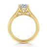 Favola - 14K Yellow Gold Round Lotus Diamond Engagement Ring - 0.25 ct