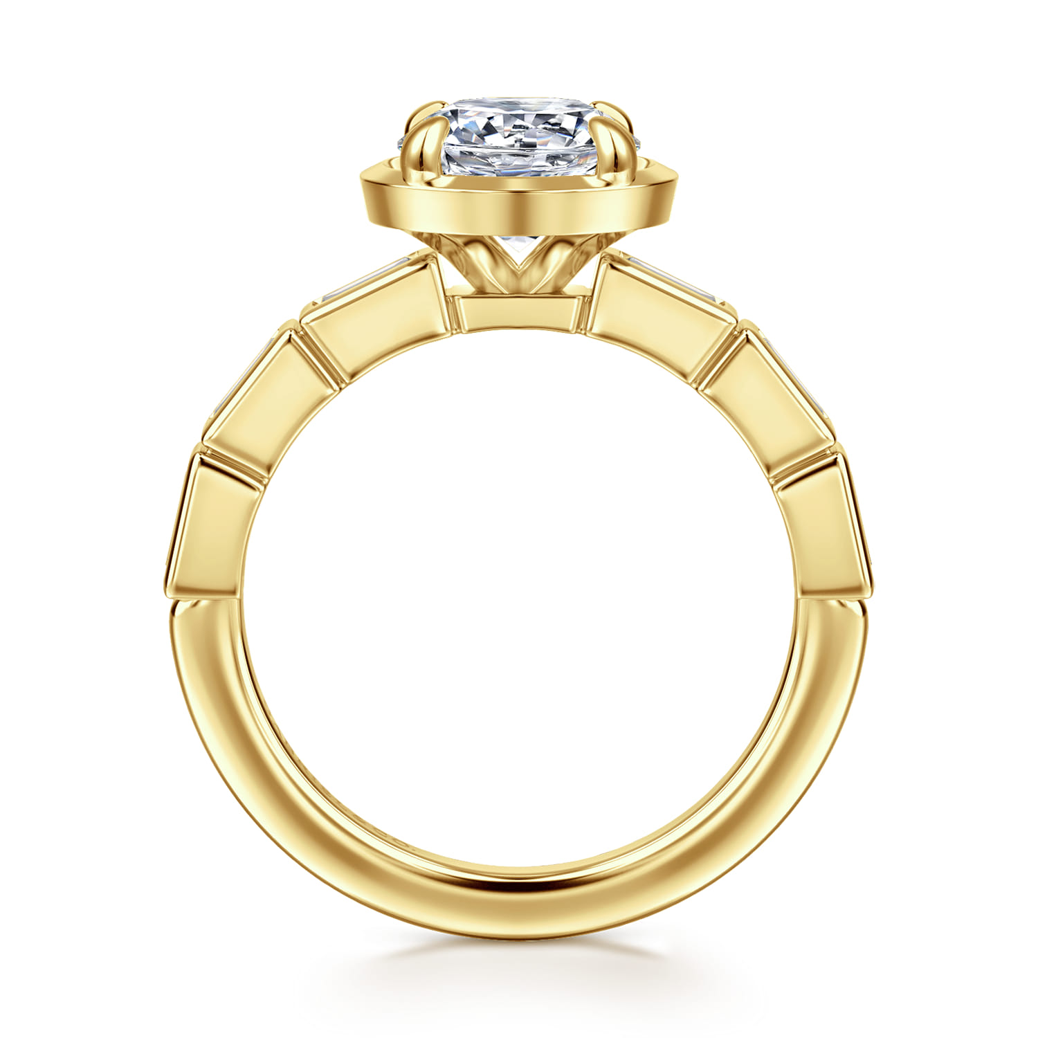Delphe - 14K Yellow Gold Round Diamond Engagement Ring - 0.4 ct - Shot 2