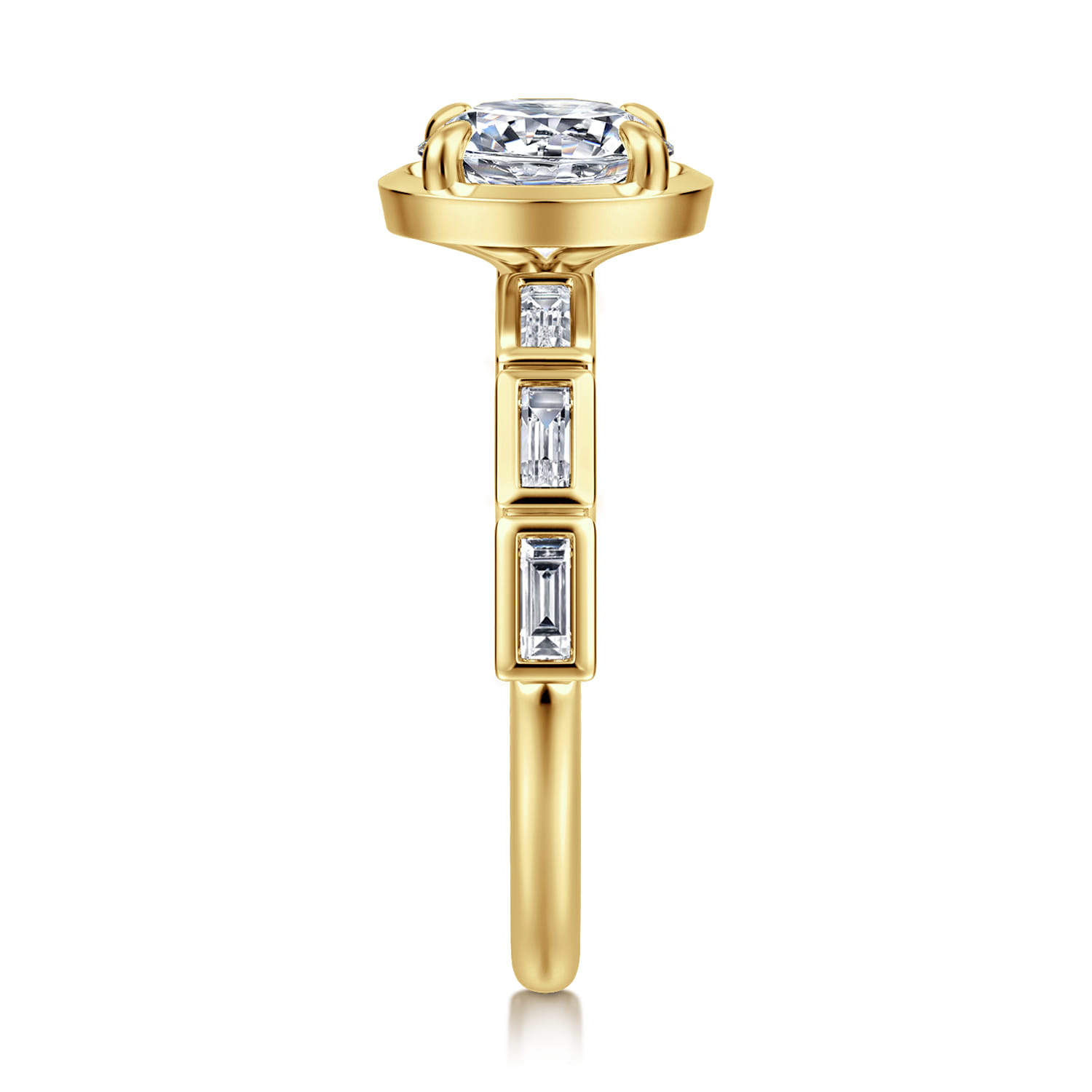 Delphe - 14K Yellow Gold Round Diamond Engagement Ring - 0.4 ct - Shot 4