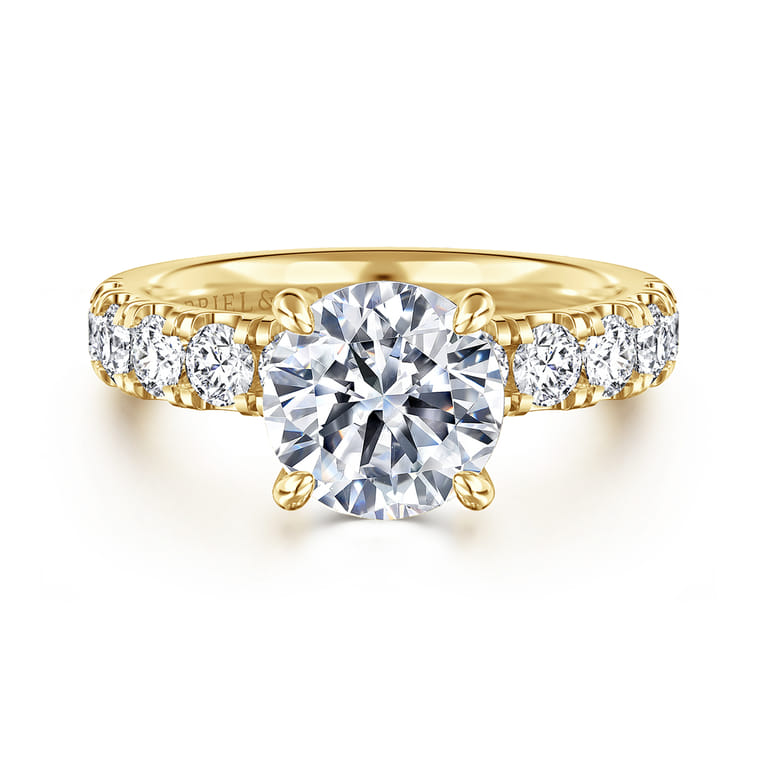 14K Yellow Gold Diamond Engagement Ring - 1 ct - Shot 1