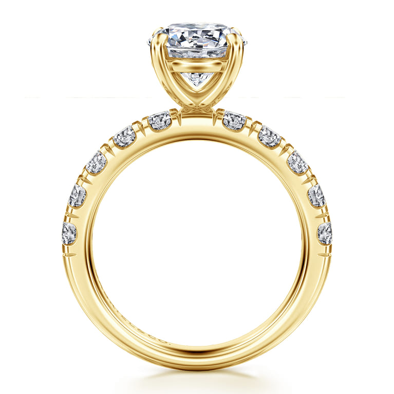 14K Yellow Gold Diamond Engagement Ring - 1 ct - Shot 2