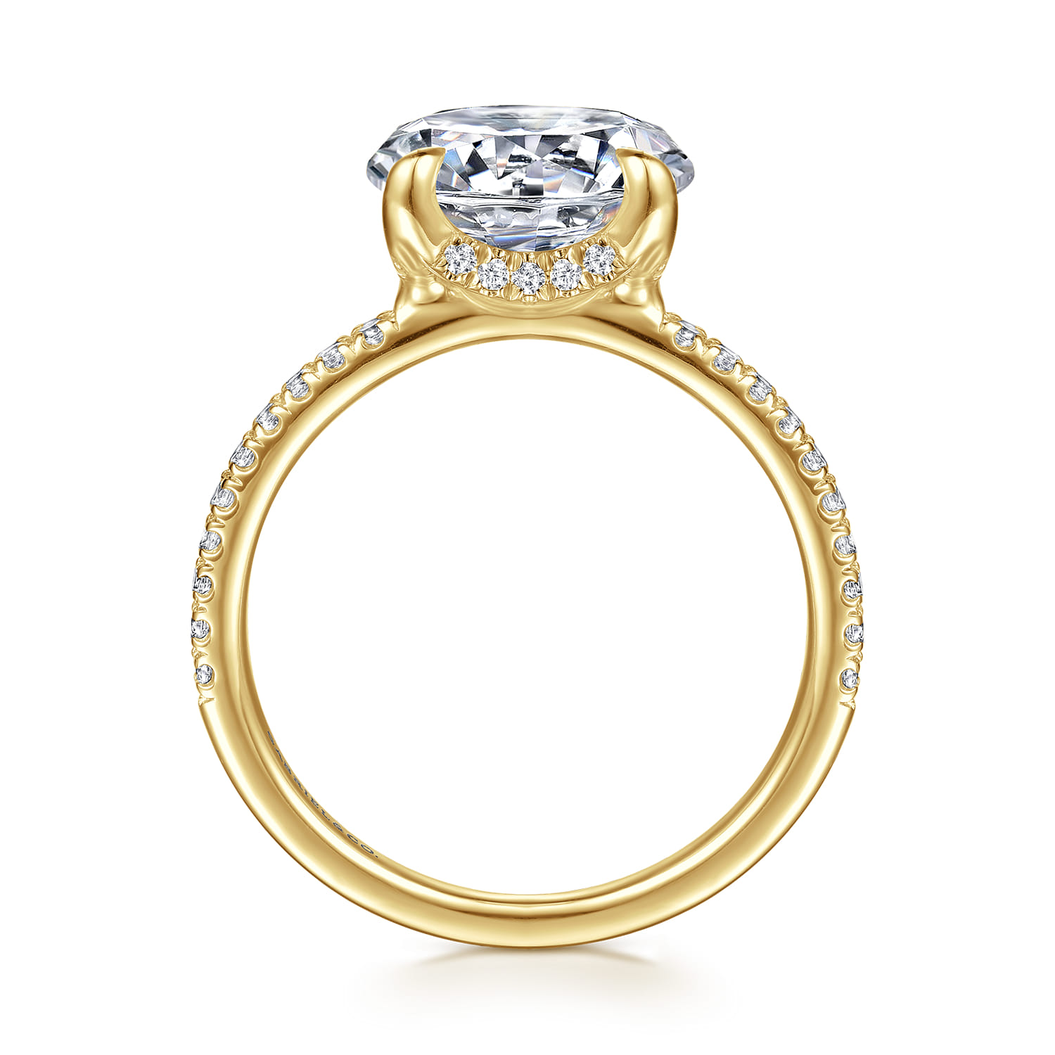 Lorenzo - 14K Yellow Gold Round Diamond Engagement Ring - 0.23 ct - Shot 2