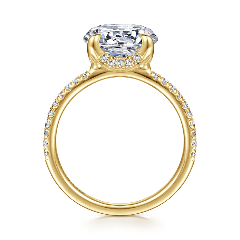 Lorenzo - 14K Yellow Gold Round Diamond Engagement Ring - 0.23 ct - Shot 2