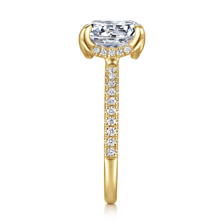 Lorenzo - 14K Yellow Gold Round Diamond Engagement Ring - 0.23 ct - Shot 5