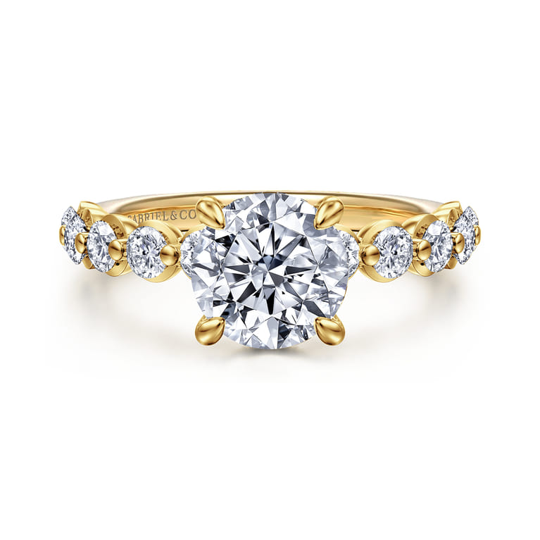 Kim - 14K Yellow Gold Round Diamond Engagement Ring - 0.8 ct - Shot 1