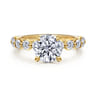 Kim - 14K Yellow Gold Round Diamond Engagement Ring - 0.8 ct
