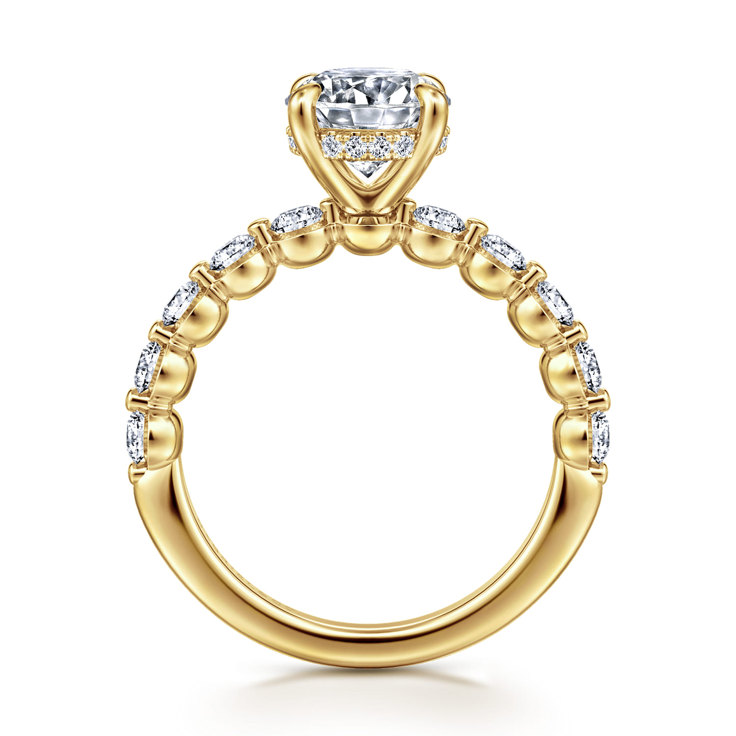Kim - 14K Yellow Gold Round Diamond Engagement Ring - 0.8 ct - Shot 2