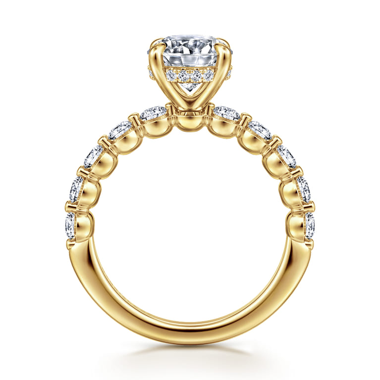 Kim - 14K Yellow Gold Round Diamond Engagement Ring - 0.8 ct - Shot 2