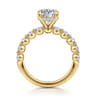 Kim - 14K Yellow Gold Round Diamond Engagement Ring - 0.8 ct