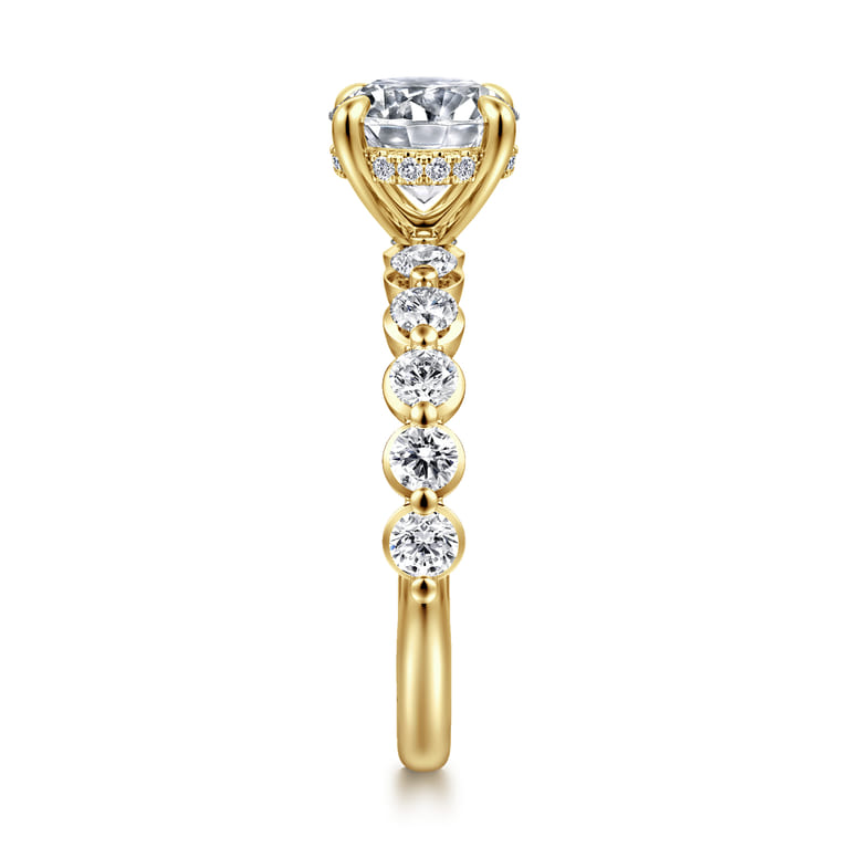 Kim - 14K Yellow Gold Round Diamond Engagement Ring - 0.8 ct - Shot 5
