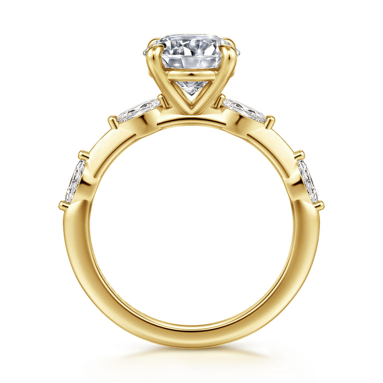 Marline - 14K Yellow Gold Round Diamond Engagement Ring - 0.3 ct - Shot 2