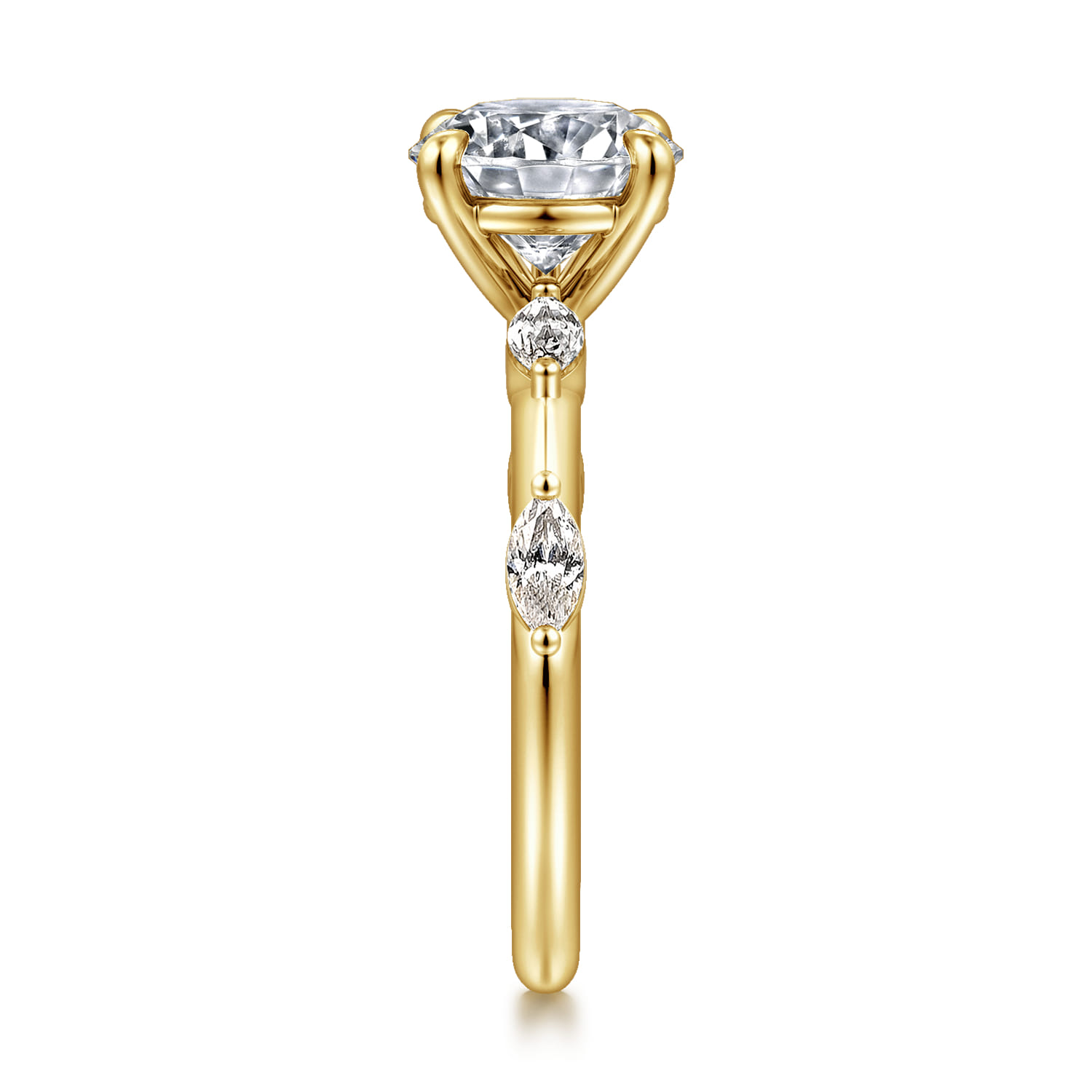 Marline - 14K Yellow Gold Round Diamond Engagement Ring - 0.3 ct - Shot 5