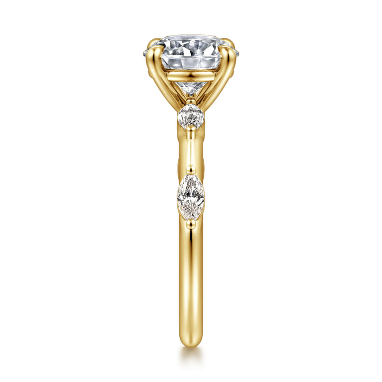 Marline - 14K Yellow Gold Round Diamond Engagement Ring - 0.3 ct - Shot 5