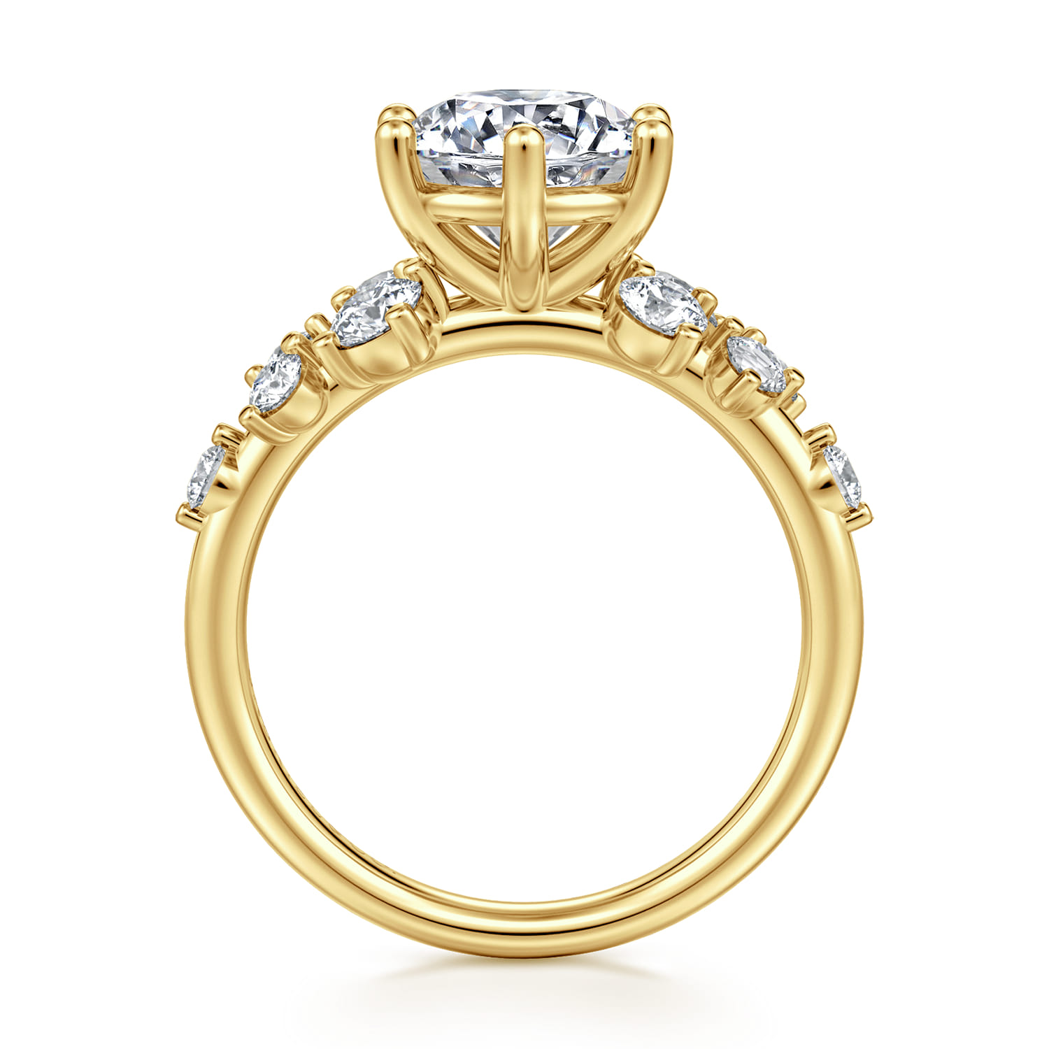 Reena - 14K Yellow Gold Round Diamond Engagement Ring - 0.75 ct - Shot 2