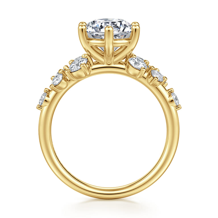 Reena - 14K Yellow Gold Round Diamond Engagement Ring - 0.75 ct - Shot 2