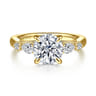 Bonita - 14K Yellow Gold Round Five Stone Diamond Engagement Ring - 0.3 ct