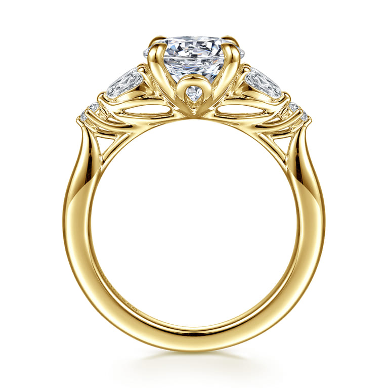 Bonita - 14K Yellow Gold Round Five Stone Diamond Engagement Ring - 0.3 ct - Shot 2