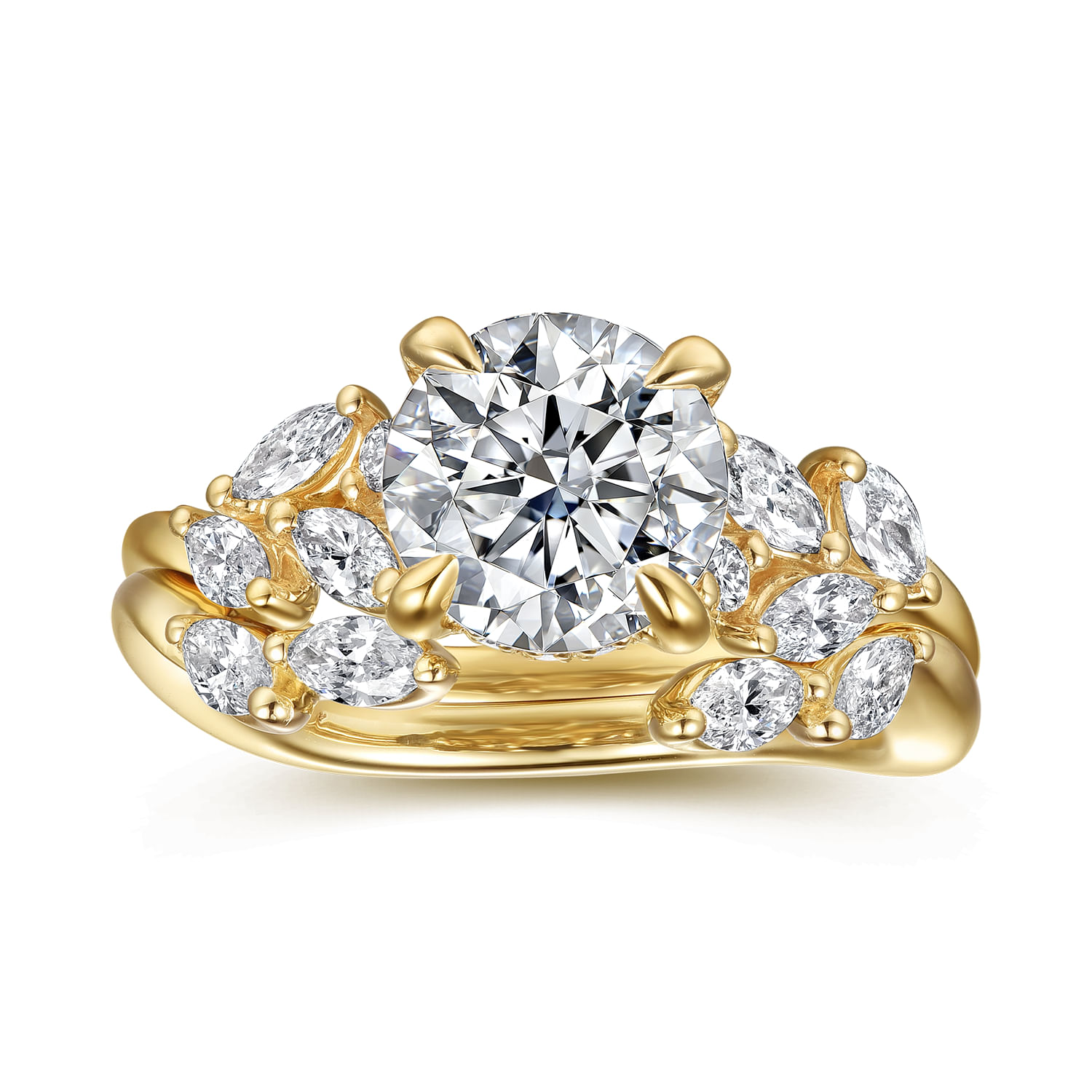 Collette - 14K Yellow Gold Round Diamond Engagement Ring - 0.5 ct - Shot 4