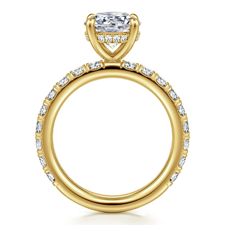Stasia - 14K Yellow Gold Round Diamond Engagement Ring - 0.9 ct - Shot 2