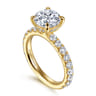 Stasia - 14K Yellow Gold Round Diamond Engagement Ring - 0.9 ct