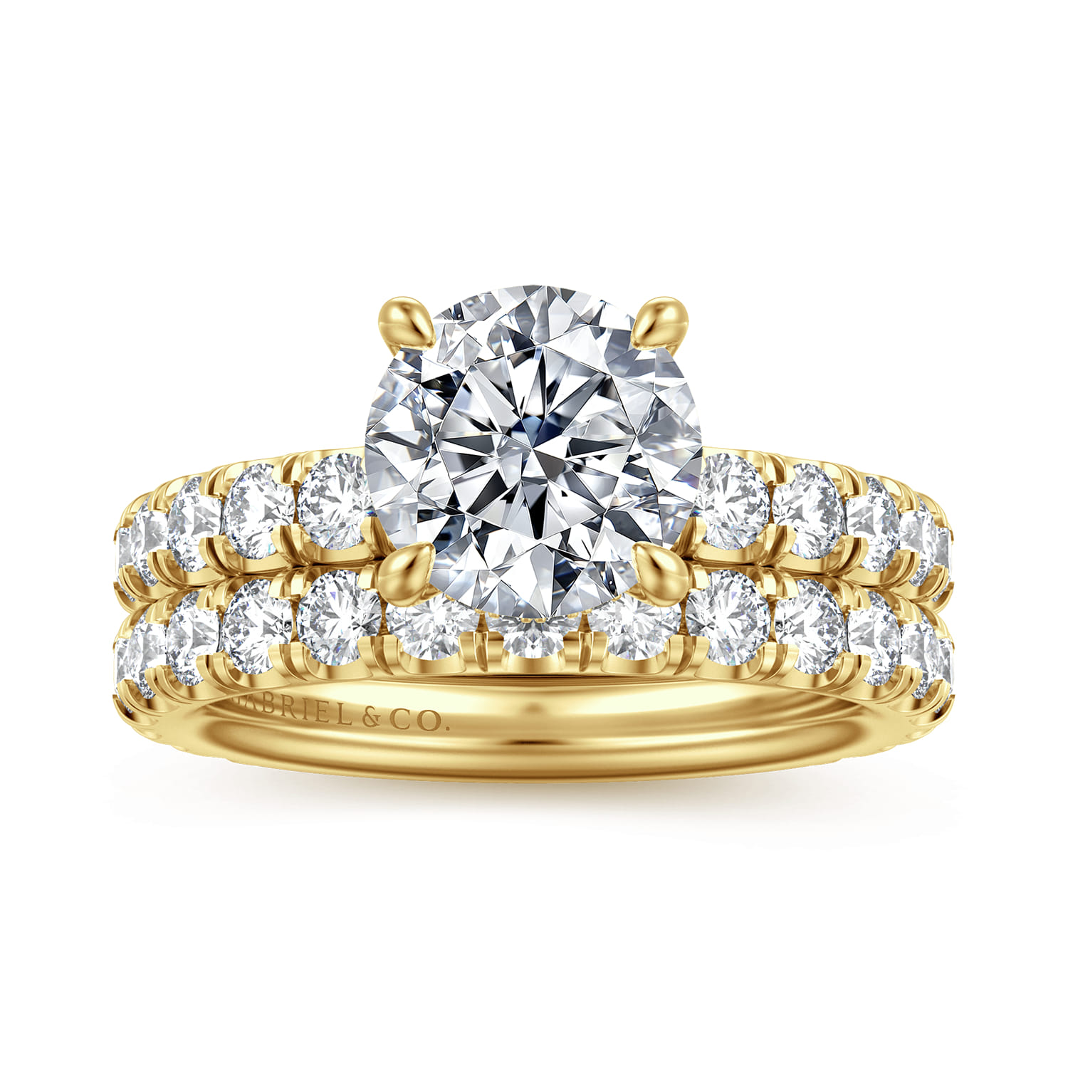 Stasia - 14K Yellow Gold Round Diamond Engagement Ring - 0.9 ct - Shot 4