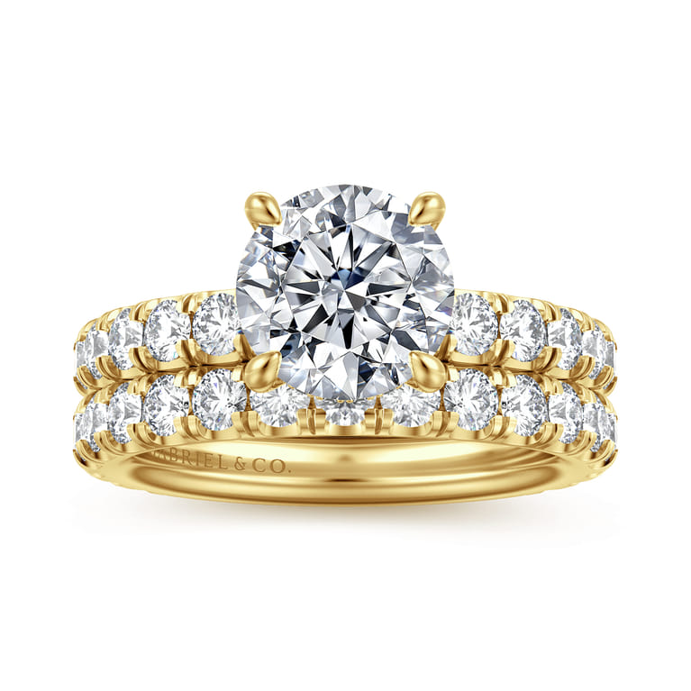 Stasia - 14K Yellow Gold Round Diamond Engagement Ring - 0.9 ct - Shot 4