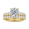 Stasia - 14K Yellow Gold Round Diamond Engagement Ring - 0.9 ct