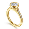Amoria - 14K Yellow Gold Bezel Set Round Diamond Engagement Ring - 0.18 ct