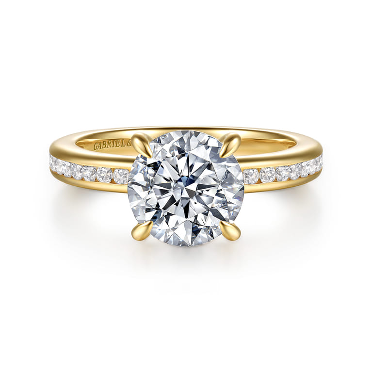 Coralie - 14K Yellow Gold Round Diamond Engagement Ring - 0.25 ct - Shot 1