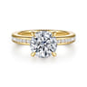 Coralie - 14K Yellow Gold Round Diamond Engagement Ring - 0.25 ct