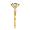 Genevieve - Vintage Inspired 14K Yellow Gold Round Diamond Engagement Ring - 0.1 ct