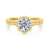 Connie - Vintage Inspired 14K Yellow Gold Round Diamond Engagement Ring - 0.07 ct